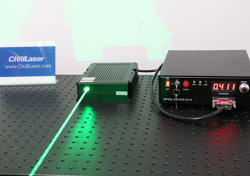 520nm 10W 緑色の半導体レーザー TTL 調節 注文に応じて制作する．特别注文に応じる